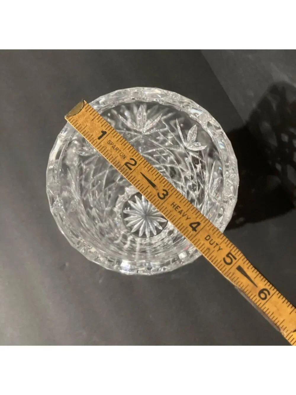 Ceska Hand-Cut Crystal Vase With Intricate Diamond Cut
